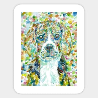 BEAGLE watercolor portrait .1 Sticker